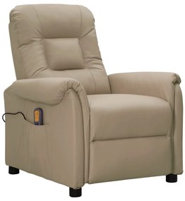 vidaXL Cadeira de massagens couro artificial cappuccino