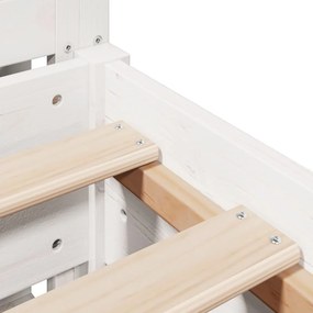 Cama sem colchão 140x190 cm madeira de pinho maciça branco