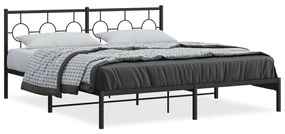 376231 vidaXL Estrutura de cama com cabeceira 183x213 cm metal preto