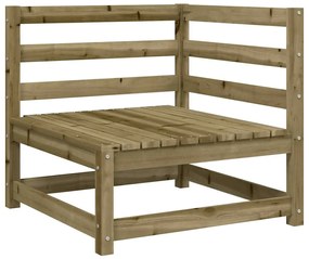 Sofá de 2 lugares para jardim c/ apoio de pés pinho impregnado