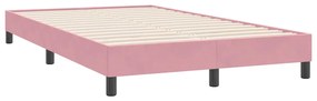 Cama com molas/colchão 120x220 cm veludo rosa