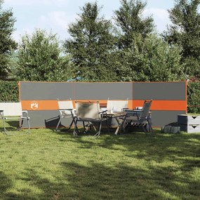 Corta-vento de campismo 490x123 cm impermeável cinza/laranja