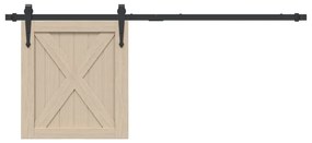Mini kit p/ porta de armário deslizante 122cm aço carbono preto