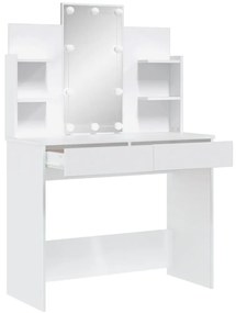 Toucador com luzes LED 96x40x142 cm branco