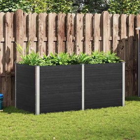 Canteiro elevado de jardim 200x100x91 cm WPC cinzento