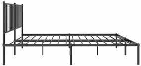 Estrutura de cama com cabeceira 135x190 cm metal preto