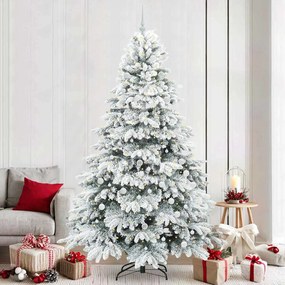 vidaXL Árvore de Natal Artificial com 300 LEDs Branco 240 cm PE e PVC