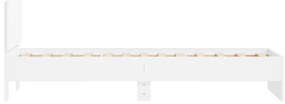 Estrutura de cama c/ cabeceira 90x190 cm deriv. madeira branco