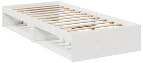 Sofá-cama sem colchão 90x190 cm madeira de pinho maciça branco