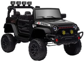 AIYAPLAY Carro Elétrico para Crianças com Bateria de 12V Controlo Remoto Faróis LED Buzina e Música 100x63x65 cm Preto | Aosom Portugal