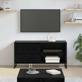 vidaXL Gabinete para TV com gaveta Carvalho Preto 100 x 36 x 49,5 cm