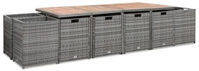 13 pcs conjunto jantar exterior c/ almofadões vime PE antracite