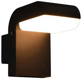 Candeeiro de parede LED de exterior 9 W preto oval