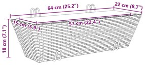 Canteiros com ganchos 2 pcs vime PE preto