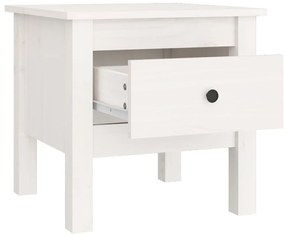 Mesa de apoio 40x40x39 cm pinho maciço Branco