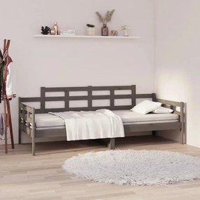 820339 vidaXL Sofá-cama 90x190 cm madeira de pinho maciça cinzento