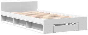 Estrutura cama c/ gaveta 75x190 cm derivados de madeira branco