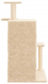 Árvore p/ gatos c/ postes arranhadores sisal 97 cm cor creme