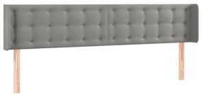 Cabeceira cama c/ luzes LED veludo 163x16x78/88 cm cinza-claro