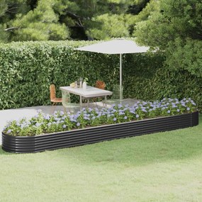 Canteiro elevado jardim 507x100x36 aço revestido a pó antracite
