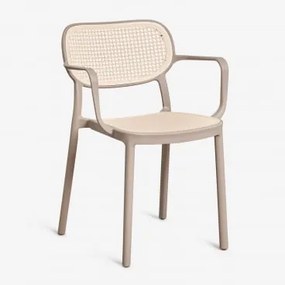 Pack De 2 Cadeiras De Jantar Empilháveis Com Braços Em Polipropileno Omara Moka Brown - Sklum