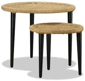 Conjunto de mesas de centro 2 pcs juta natural