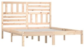 Estrutura de cama de casal 135x190 cm pinho maciço
