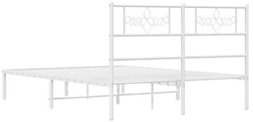 Estrutura de cama com cabeceira 150x200 cm metal branco