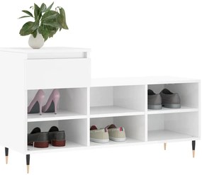 Sapateira 102x36x60 cm derivados de madeira branco brilhante
