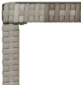 4 pcs conjunto lounge de jardim c/ almofadões vime PE cinzento