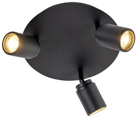 Foco de banheiro moderno preto 3 luzes IP44 - Ducha Moderno
