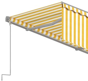 Toldo retrátil automático com estore 4,5x3 m amarelo e branco