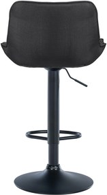 Banco alto em tecido com estrutura preta 85-106 x 49 x 51 cm cinzento escuro