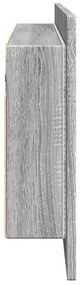 Armário espelhado casa de banho LED 100x12x45cm cinza sonoma