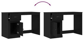 Escrivaninha com Armazenamento Carvalho Negro 50x115x75 cm Madeira eng