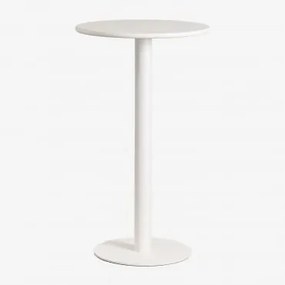 Mesa Alta De Jardim Redonda Ø60 Cm Em Ferro Mizzi Gardénia Branco - Sklum