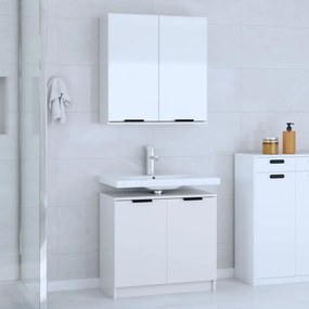 vidaXL Conj. de armários casa de banho 2pcs madeira processada branco