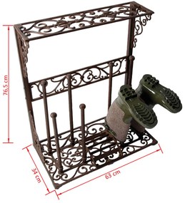 Esschert Design Sapateira para botas tamanho L em ferro fundido LH44