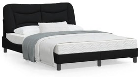 vidaXL Estrutura de cama sem colchão 120x200 cm tecido preto