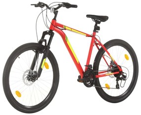 Bicicleta de montanha 21 velocidades roda 27,5" 42 cm vermelho