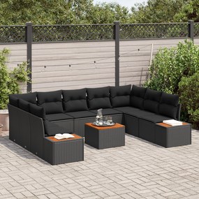 Conjunto de Sofá de Jardim com 10 peças e almofadas - Rattan Polipropi