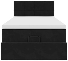 Estrutura de cama otomana vidaXL com colchão preto 100x200cm Veludo
