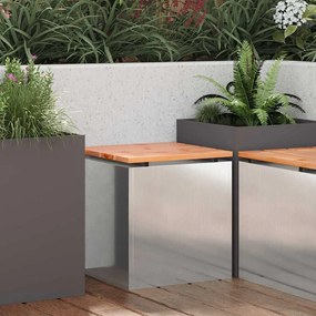 vidaXL Banco de jardim Prateado 40 x 40 x 43 cm Aço inoxidável