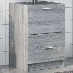vidaXL Armário de lavatório 40x37x59 cm derivados madeira cinza sonoma
