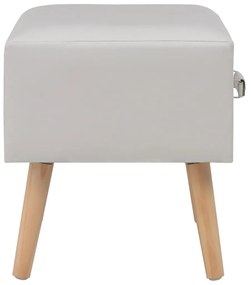 Mesa-de-cabeceira 40x35x40 cm couro artificial branco