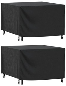 Capas móveis de jardim 2pcs 113x113x73cm impermeável 420D preto