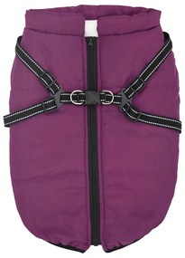 casaco para cães com arnês impermeável reflexivo roxo 6XL