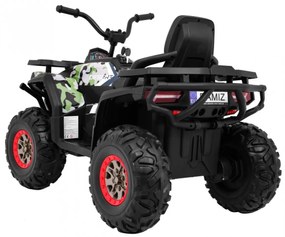 Moto 4 elétrica para crianças 12V 4x4 45W Deserto com Rodas Espuma EVA, Assento couro ecológico, som Crianças Até 30 kg Camuflada