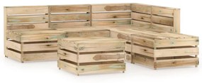 vidaXL 6 pcs conjunto lounge de jardim pinho impregnado verde
