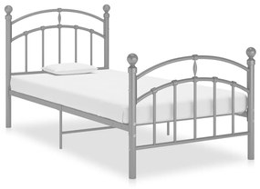 vidaXL Estrutura de cama 100x200 cm metal cinzento